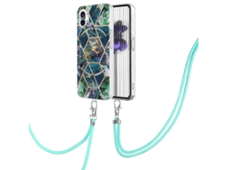 Capa Para Celular For Nothing Phone 1 Com Estampa De Mármore Em Tpu E Cordão.