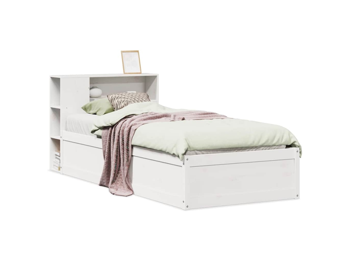 Bed Frame, Bed Frames Vidaxl Branco Madeira De Pinho (75 X 190 Cm)