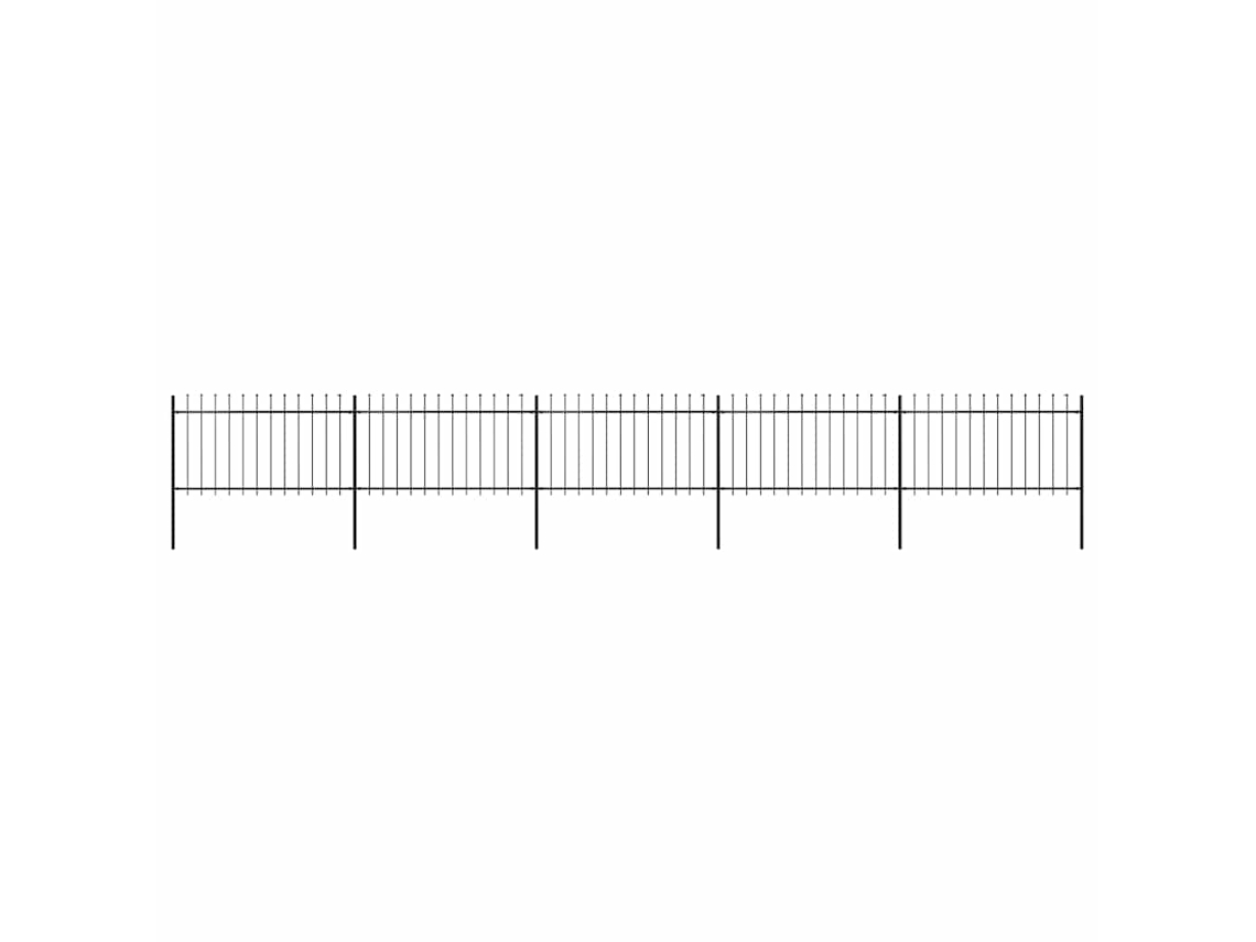 Vidaxl Cerca De Jardim Com Topo Em Forma De Lança Em Aço 838x100 Cm, Preta