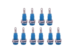 Yuru 10pcs tomada de banana de 2mm J.40003 pino estendido para instrumentos eletrônicos preto com S/MARCA