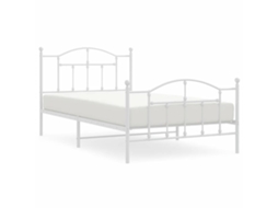 Bed Frame, Bed Frames Vidaxl Branco Aço (100 X 200 Cm)