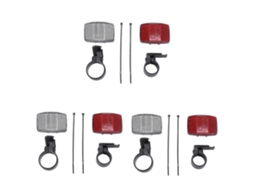 Lurelia Luz De Bicicleta Conjunto De 3 Pares De Refletores De Luz Para Bicicleta, Dianteiro E Traseiro, Para Guidão E Canote Do Selim.