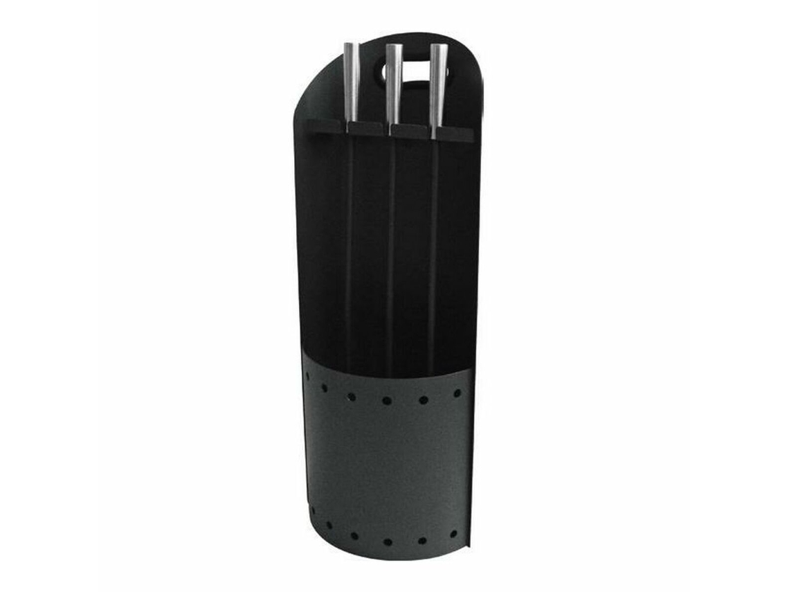 Utensílios para a Lareira DKD HOME DECOR Preto Aço Inoxidável 23 X 16 X 61 Cm