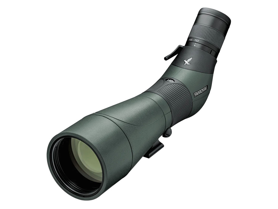 Óculos de observação SWAROVSKI ATS 80 HD com lente deslocada e ocular de 25-50x.