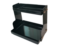 Rack de armazenamento para mesa de duas camadas multifuncional preto | S/MARCA