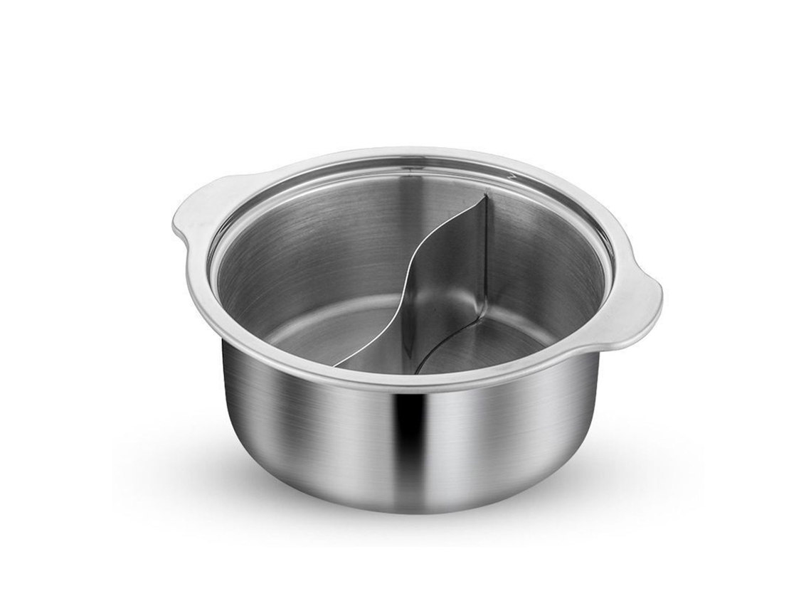 Panela de Fondue em Aço Inox com Alça Anti escaldante 30cm para Fogão a Gás | S/MARCA