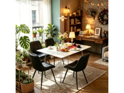 Conjunto De 4 Cadeiras De Sala De Jantar Elegantes, Assento Acolchoado Para Escritório E Casa