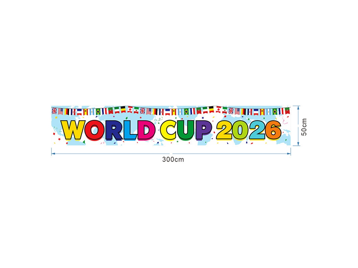 Bandeira do Mundial de 2026, com Design Resistente Ao Vento, Ideal para Eventos Esportivos, Festas e Uso Diário, 300 X 50 Cm STELASPLEN