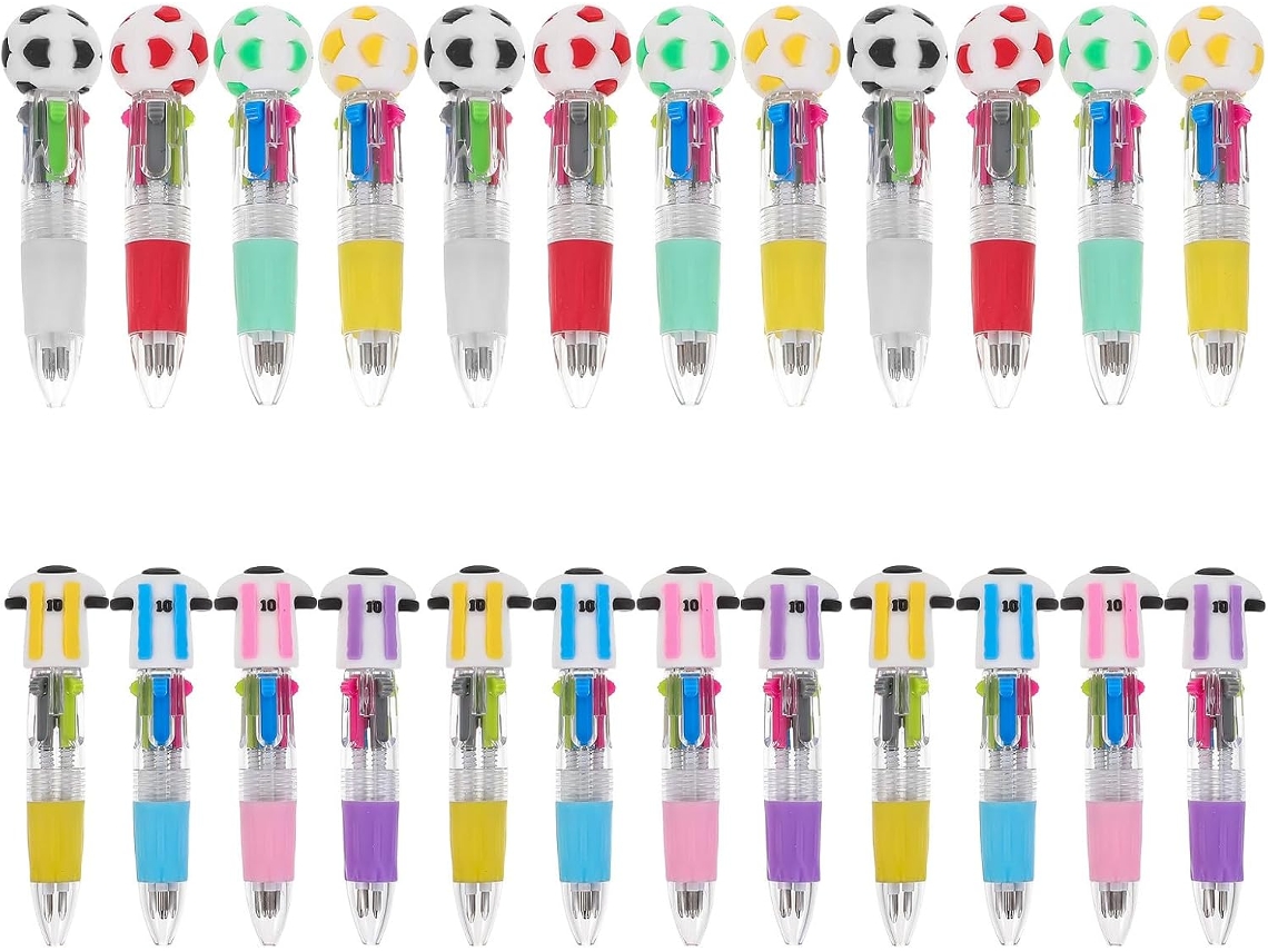 24 Canetas Esportivas Multicoloridas, Canetas 4 Em 1 Com Tema De