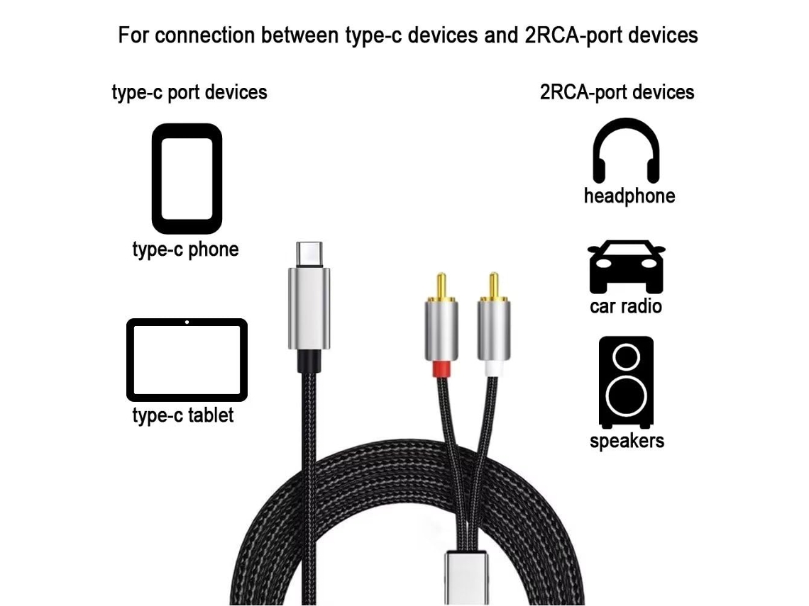 1 Cabo De Áudio Apple Para 2rca Lotus De Metro Comprimento Celular