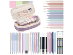 Laxiscreed Kit De Material Escolar Com Estojo Grande E Elegante Para Estudantes