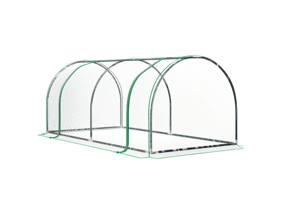 Estufa para jardim, estrutura de aço e PVC, 200x100x80 cm, transparente | S/MARCA