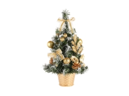 Árvore de Natal Artificial Mini, Decoração Gold, 40x23x23cm para Casa LAXISCREED