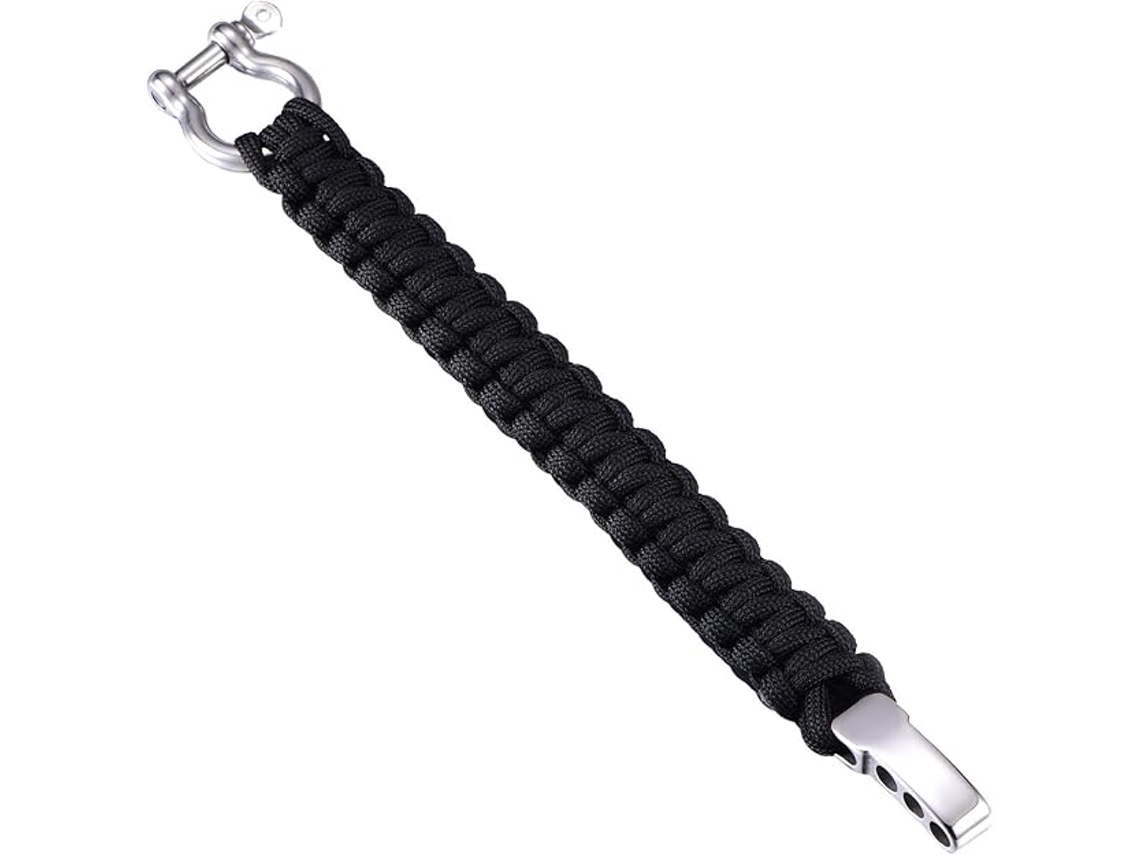 Pulseira de Paracord com Aço Inoxidável para Atividades ao Ar Livre BRILVIBERA