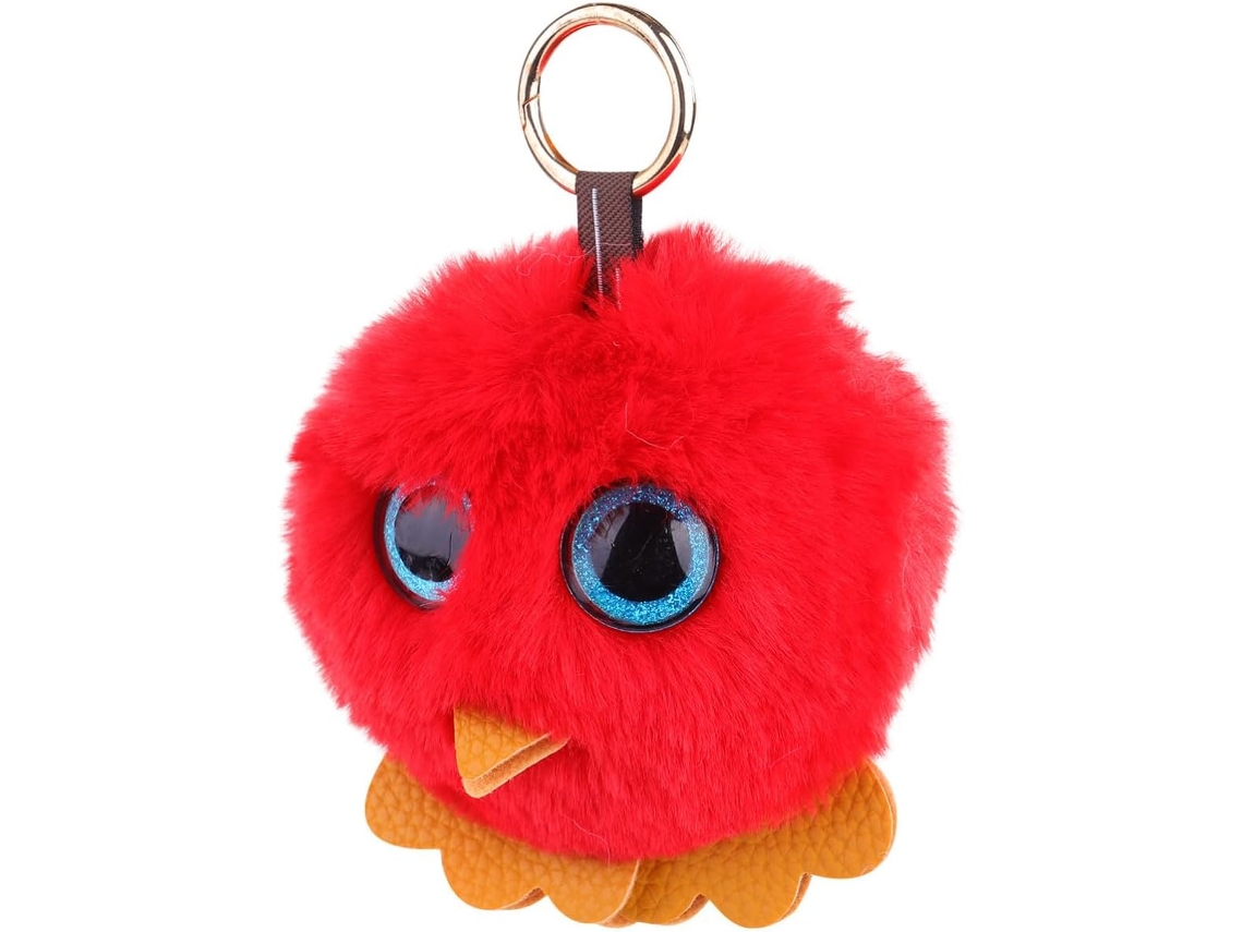 Chaveiro De Coruja Vermelha De Pelúcia Para Presente.