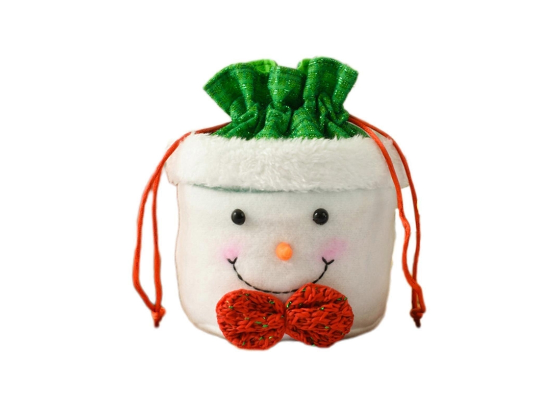Sacos De Presente De Natal Reutilizáveis, Macios E Duráveis, Com Cordão E Boneco Tricotado