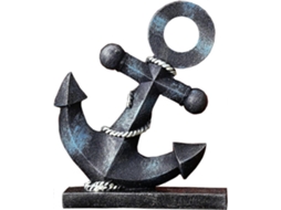 Escultura decorativa Rebe em forma de âncora náutica, modelo costeiro criativo feito de resina sólida para ambientes marítimos e presentes.