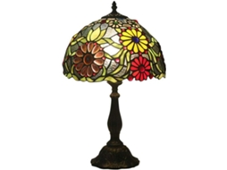 Abajur De Mesa Artesanal Em Vidro Colorido Estilo Tiffany, Luminária De Mesa Retrô Floral Europeia, Luminária De Leitura