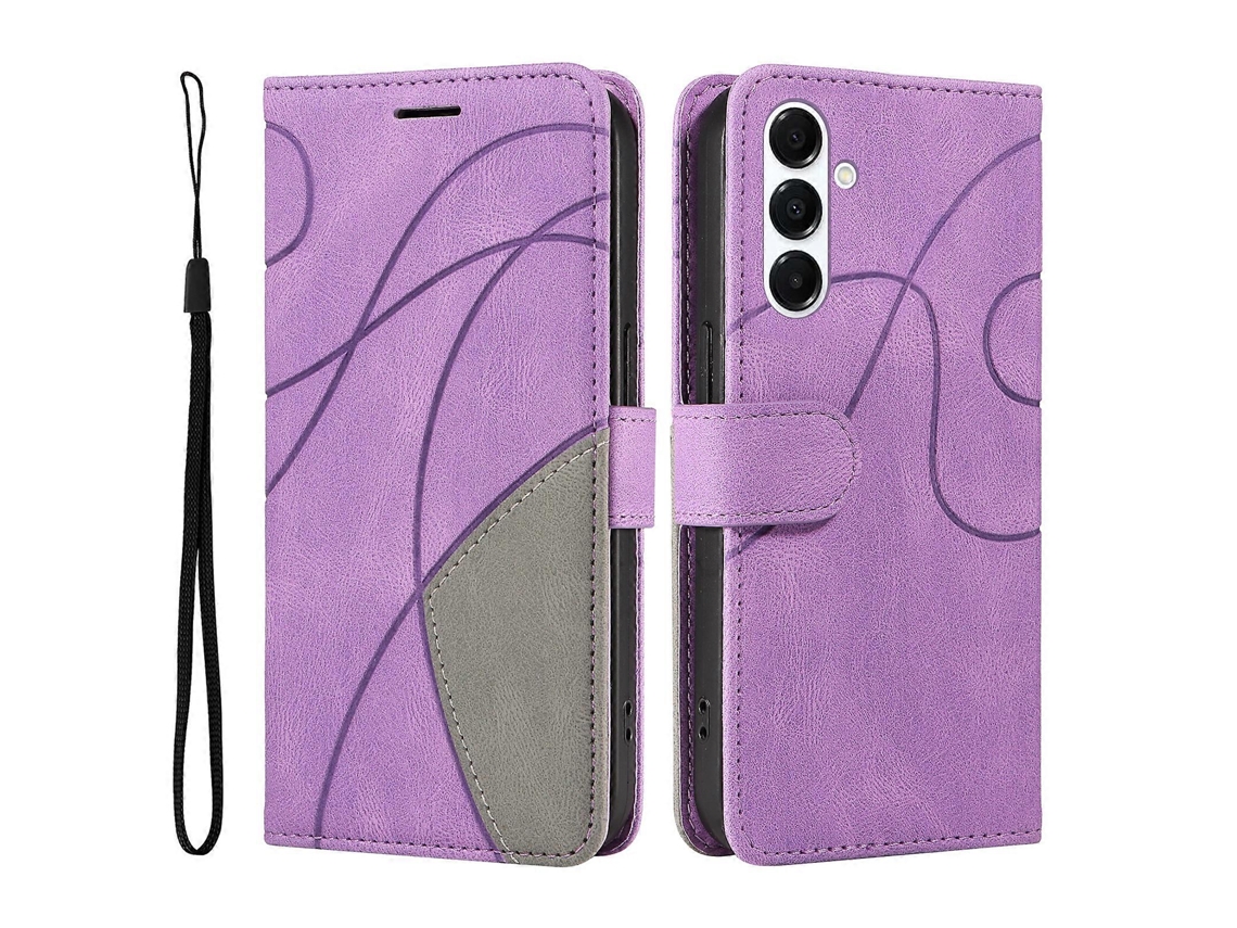 Tkdaddy Para Samsung Galaxy A16 4g Galaxy A16 5g Galaxy A17 5g Galaxy A26 5g Capa De Couro Com Suporte E Carteira Com Design Bicolor Roxo