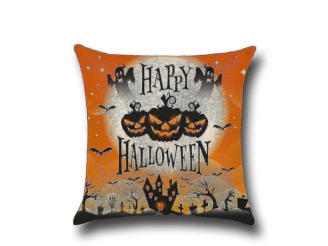 Abóbora chama Capa Halloween Decoração de Sofá Casa Cintura Acolchoada