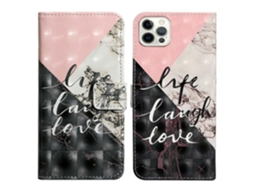 Capa Tipo Carteira Com Padrão 3d Para Iphone 16 Pro Max Em Couro