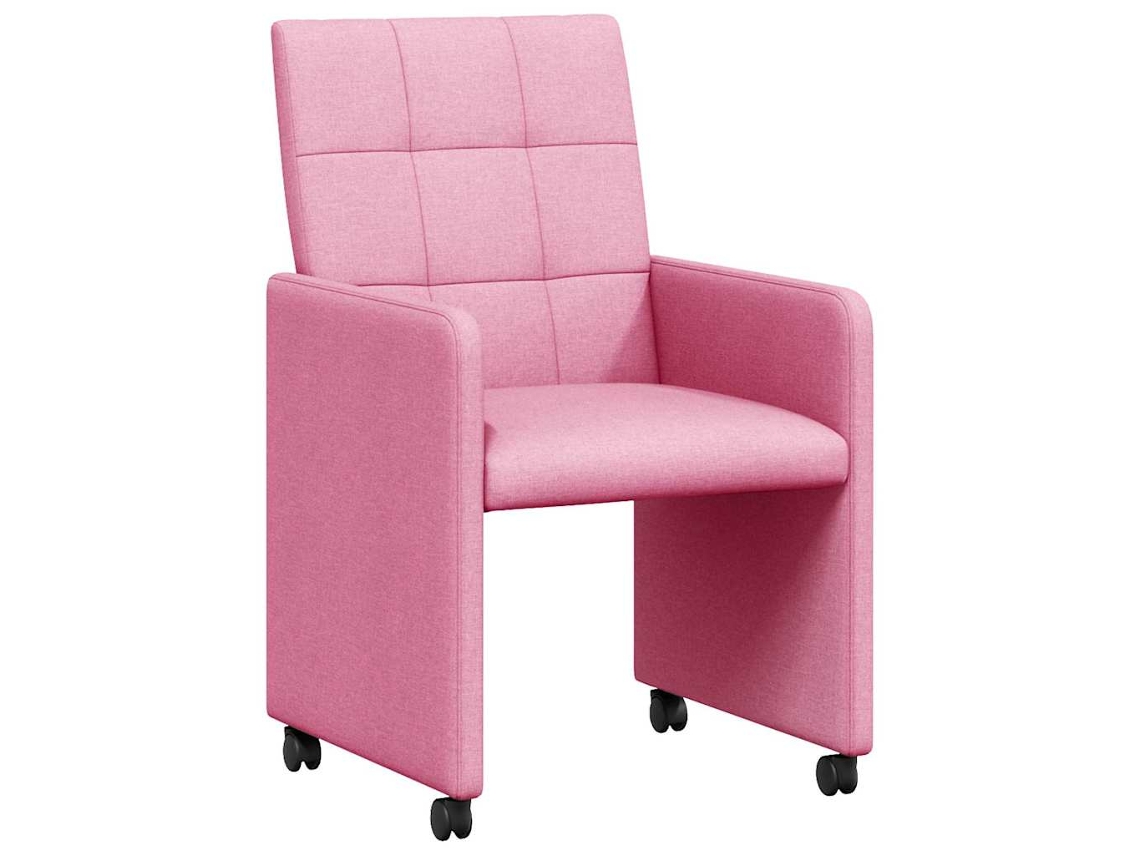 Conjunto 2 Cadeira De Jantar Vidaxl Rosa Tecido (58 X 65 X 94 Cm)