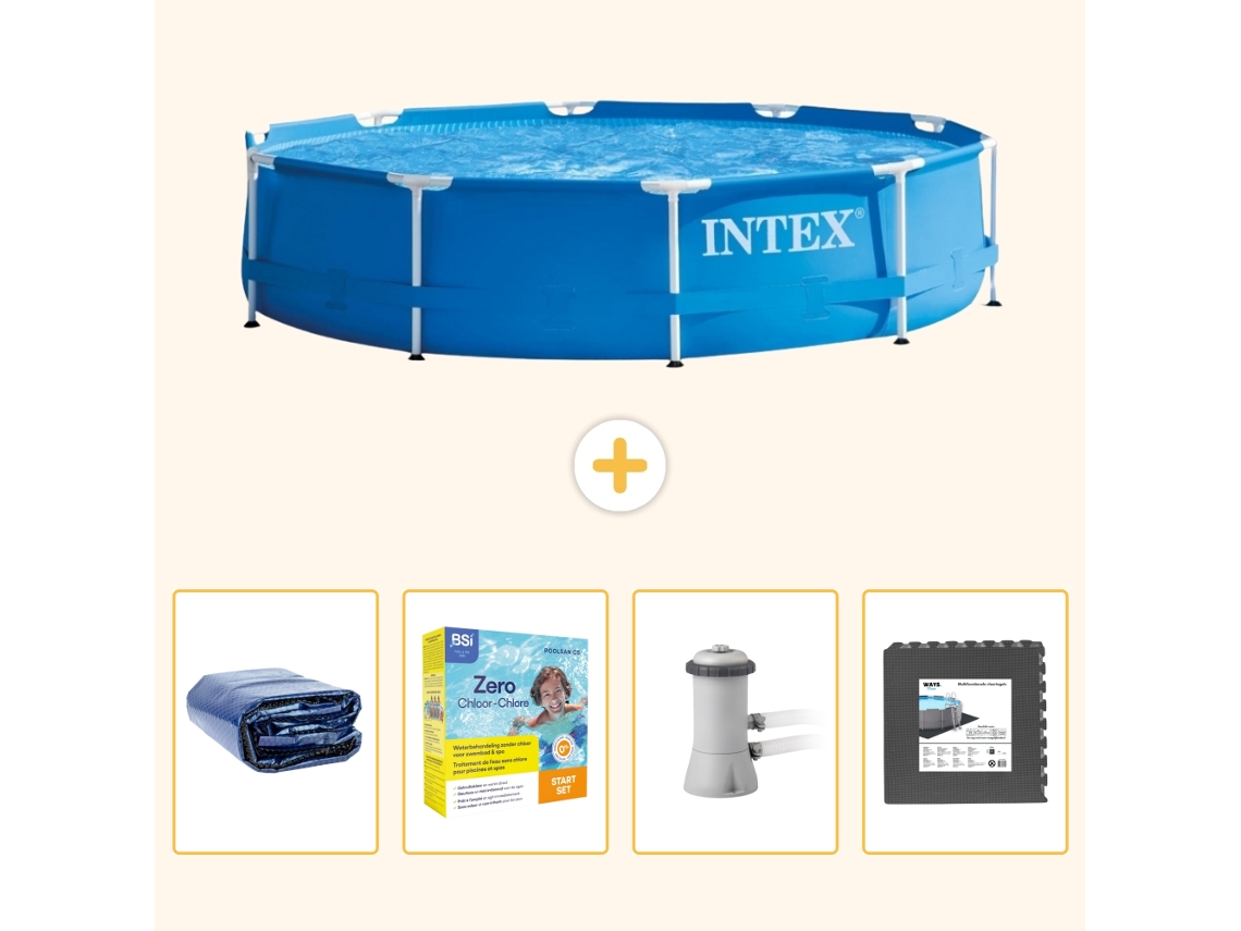 Intex Piscina Com Estrutura Redonda - 366x76 Cm - 5-peças Scb10