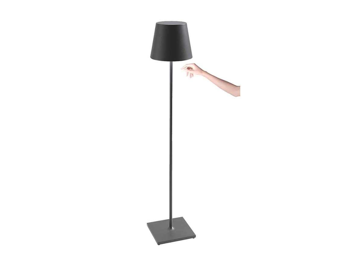 Lâmpada Poldina Pro Xxl Led Recarregável e Regulável Cinzento Escuro 150Cm ZAFFERANO