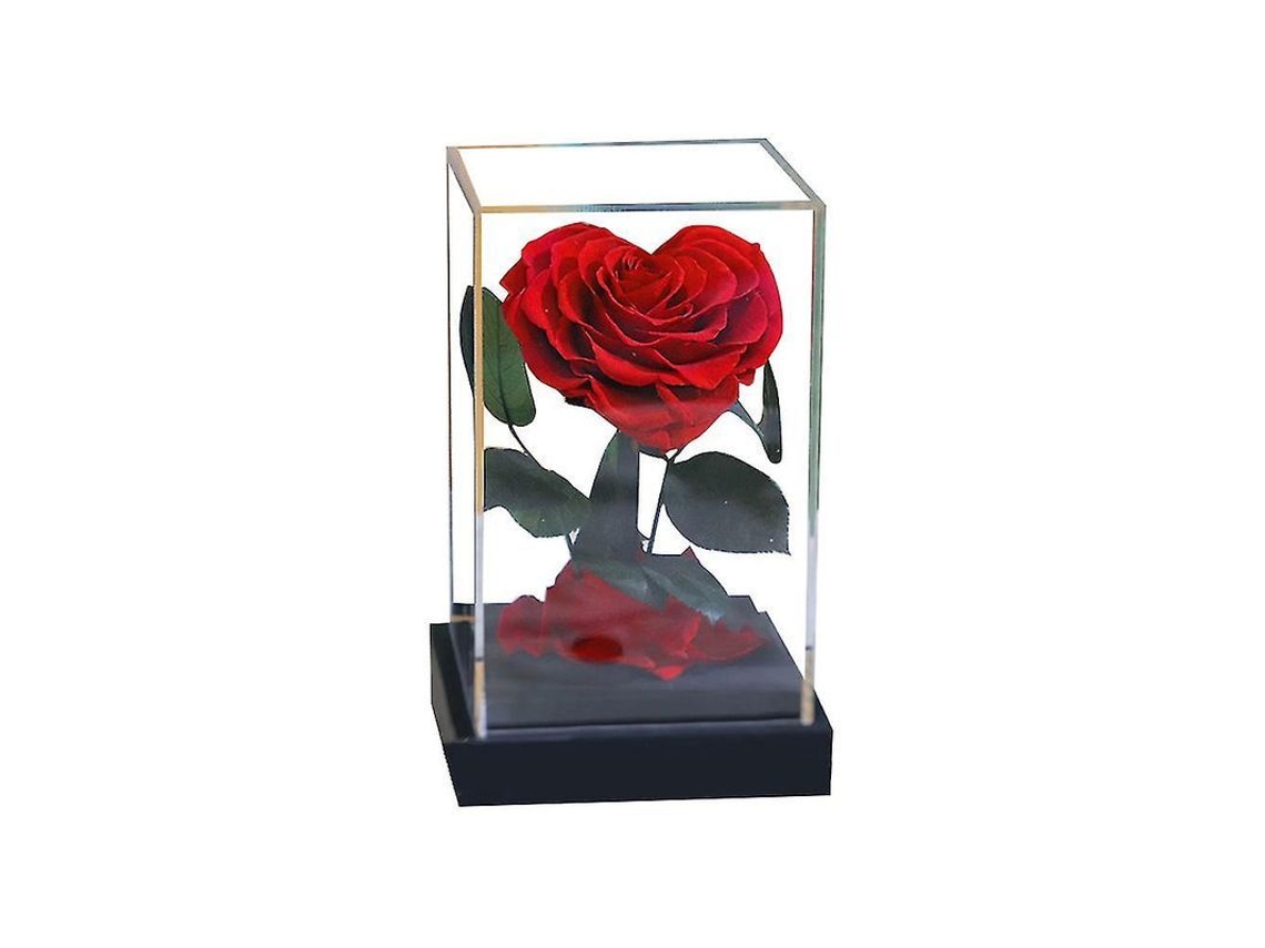 2026 rosa Corazón Eterno Preservada En Acrílico Transparente Regalo para San Valentín Cumpleaños Día de La Madre