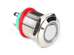 Interruptor De Botão Com Led Auto-reset Ip65 2un 12mm