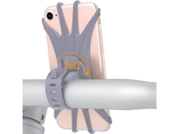 Suporte Para Celular Para Bicicleta/motocicleta Suporte Giratório De Silicone 360° Para Celular No Guidão De Mountain Bike Cinza Aquaforge