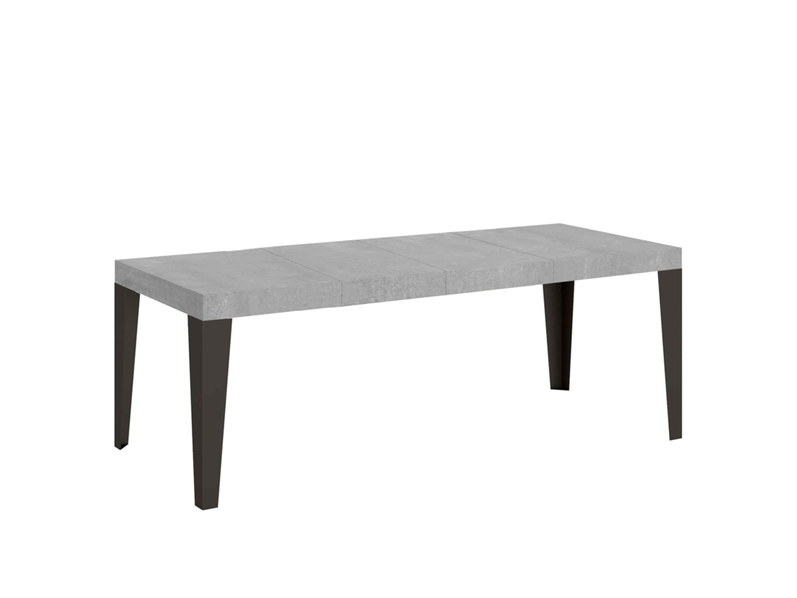 Mesa Extensível 160/420x90 Cm Flame Premium Concreto Pernas Antracite Itamoby