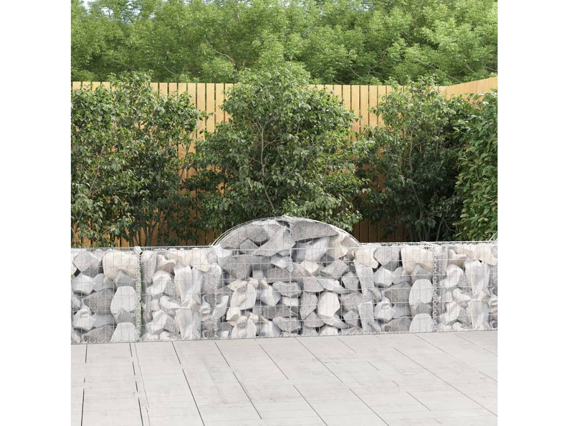 Vidaxl Cestos Gabião Arqueados 10pcs 200x30x60/80 Cm Ferro Galvanizado