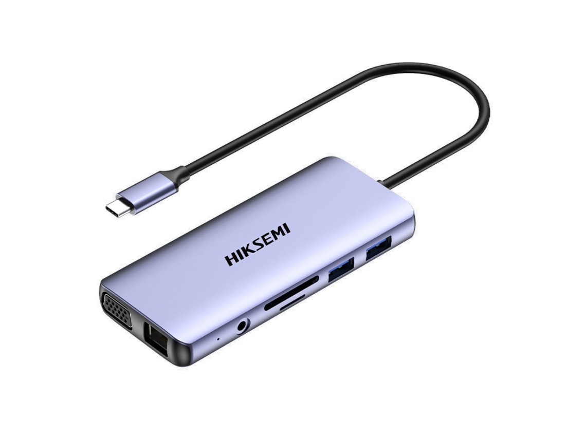 Hub Usb-c Hikvision 11 Em 1 100w 5gbps Cinzento
