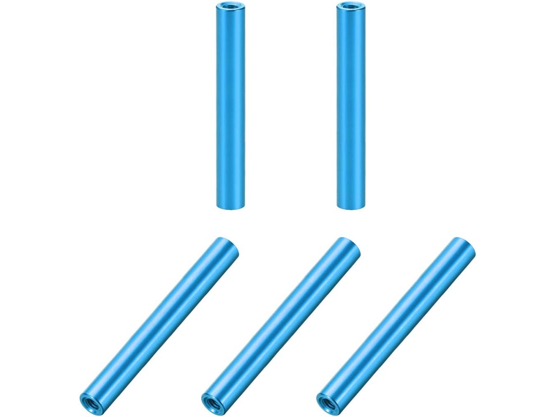 Conjunto de 5 Espaçadores Redondos de Alumínio M3x35mm Azul Água CHABERLU