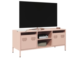 Móvel De Tv 101,5x39x43,5 Cm Aço Laminado A Frio Rosa Dkd Home Decor