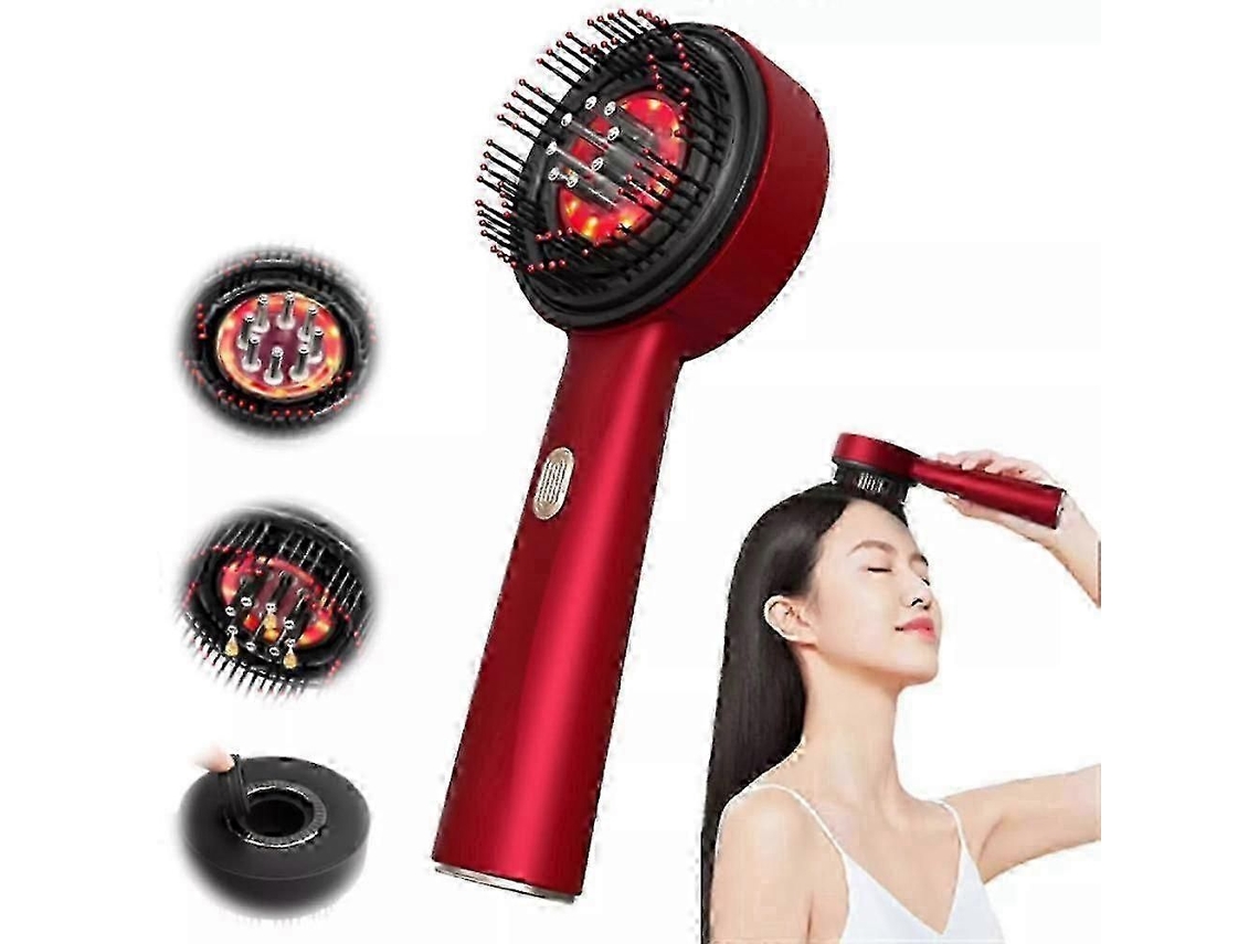 Massageador de Couro Cabeludo com Terapia Luz Vermelha e Óleo Crescimento Capilar: Escova Massagem para Cabe Lo, Cabeça Aplicadora C GOKOCO