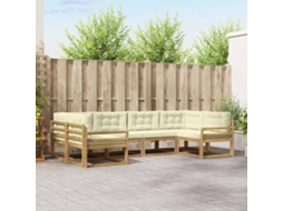 Vidaxl Conjunto De Sofás Para Exterior 6 Unid. Branco E Creme