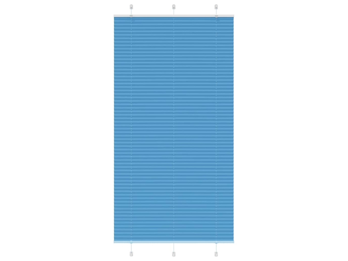 Vidaxl Azul Plissada Cega 110x200 Cm Largura Tecido 109,4cm Poliéster