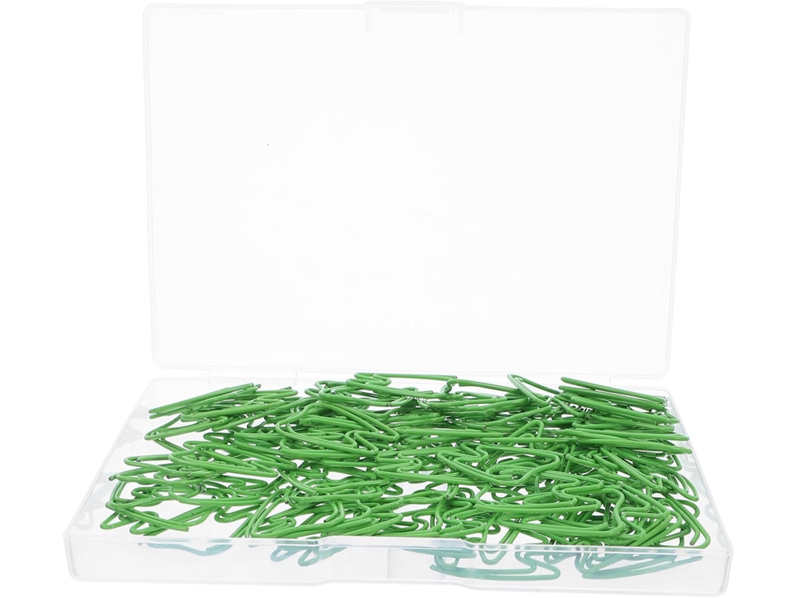 100-clips De Papel Verdes Em Formato Dente, Feitos De Plástico E Metal Design Original Ideais Para Organização