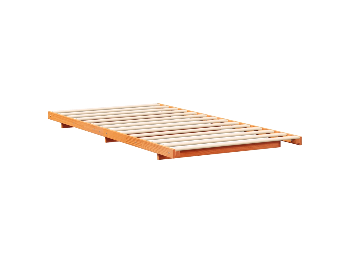 Conjunto 1 Estrutura Da Cama Vidaxl Castanho Madeira De Pinho Maciça (100 X 210 Cm)