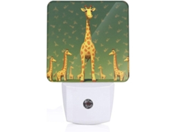 Luminária Noturna Kururi com Design de Girafa, Sensor Crepuscular, Luzes Noturnas LED, Iluminação de Parede para Quarto