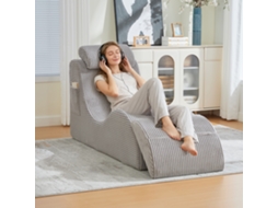 Poltrona Lazer Ergonômica Espuma Alta Bolso Cinza Claro VOLTEDGE