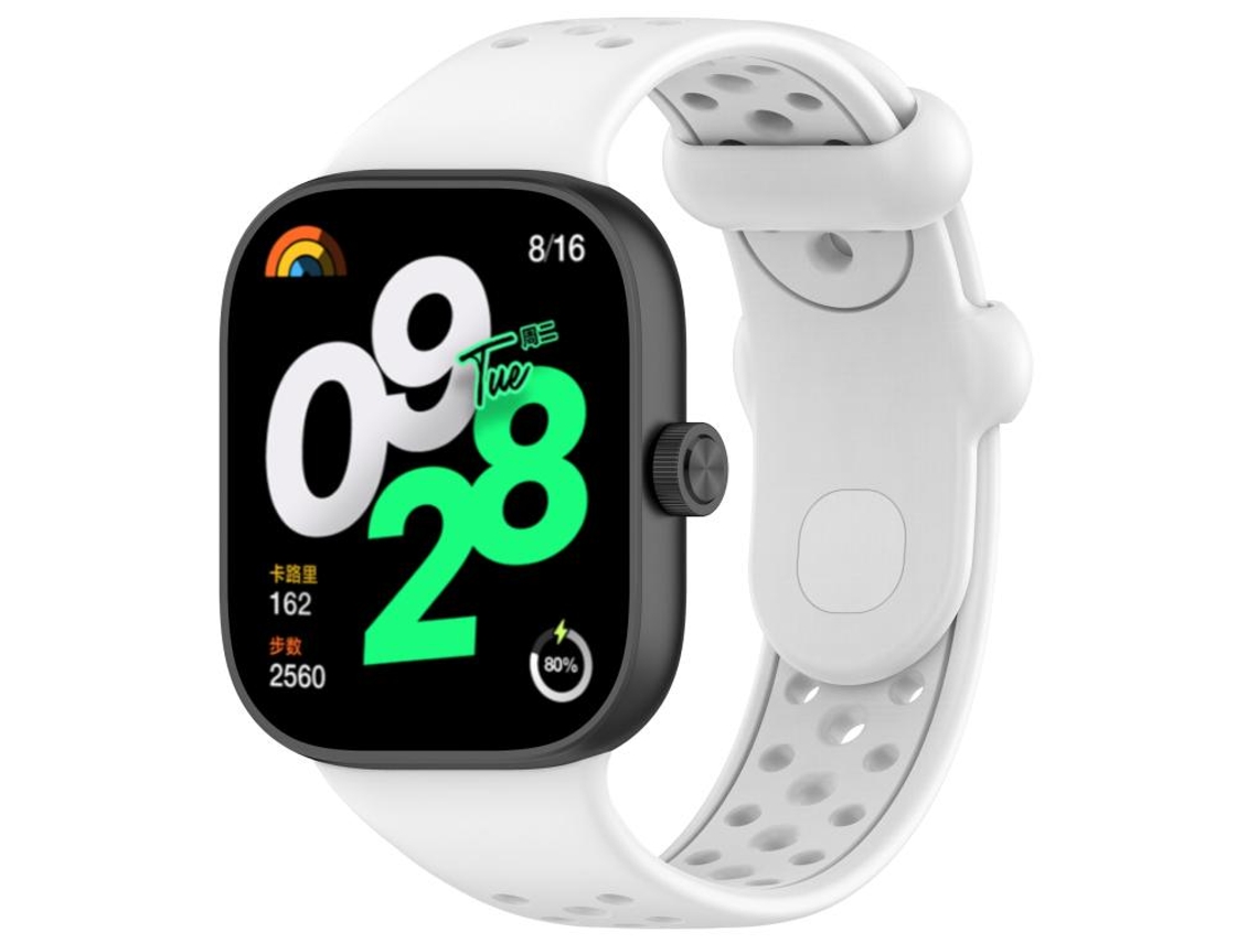 Bracelete para Xiaomi Band 9 Pro / Redmi Watch 6 / 5 em silicone respirável com orifícios cor sólida branca XIAOMOYU