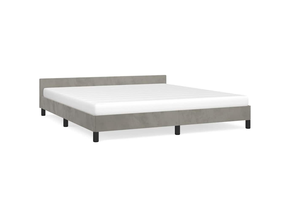 Estrutura de Cama Sem Colchão Veludo Cinzento Claro MAISON EXCLUSIVE (180x200 cm)