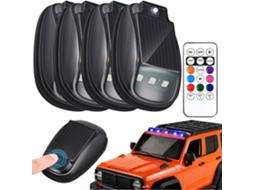 Luz Estroboscópica Solar Rgb Para Teto De Carro Com Controle Remoto, 8 Cores, Luz De Posição Led Sem Fio, À Prova D Água