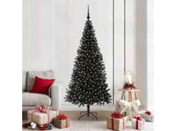 Vidaxl Árvore De Natal Com 300 Leds Com Suporte Preto 180 Cm Pvc