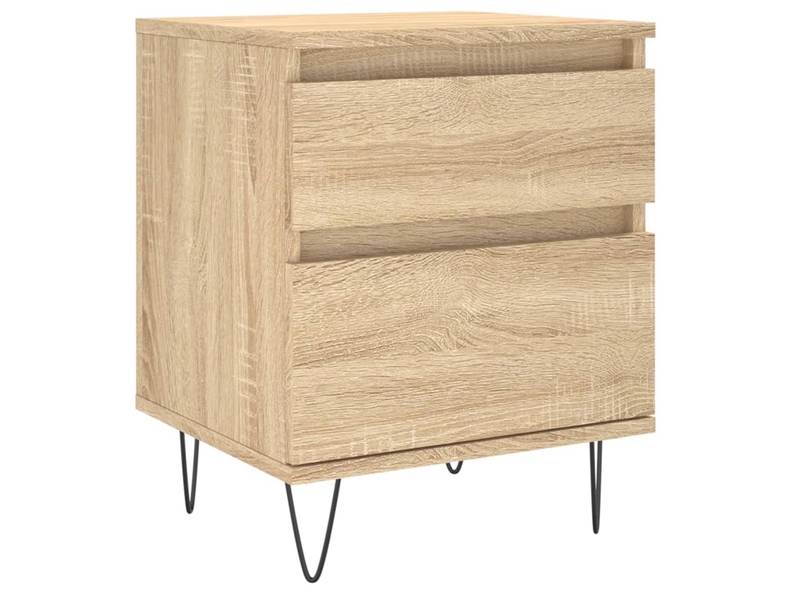 Bedside Cabinet, Bedside Cabinets Vidaxl Marrom Madeira Processada (n/a)