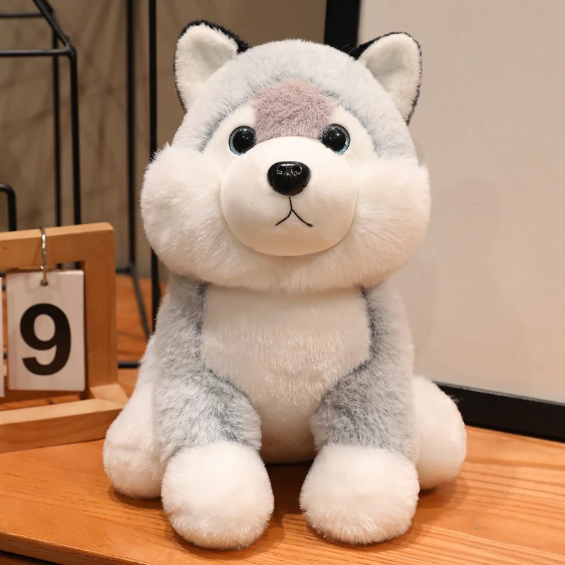 (husky Com Aproximadamente 26 Cm) Brinquedo De Pelúcia Super Macio De Cachorro São Bernardo Husky De 26 Cm