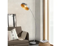 Candeeiro de pé moderno Stafford 1x E27 60 W metal 159 x 75 x 35 cm - Cinzento LUX.PRO